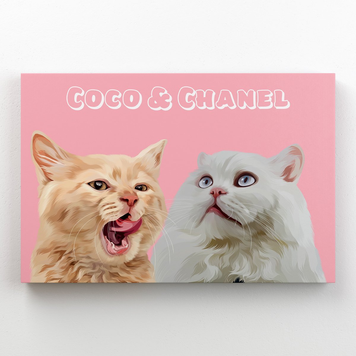 Pet Portraits | Modern: Custom Two Pet Canvas (Half Body) | Paw & Glory