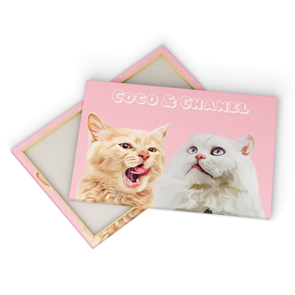 Pet Portraits | Modern: Custom Two Pet Canvas (Half Body) | Paw & Glory