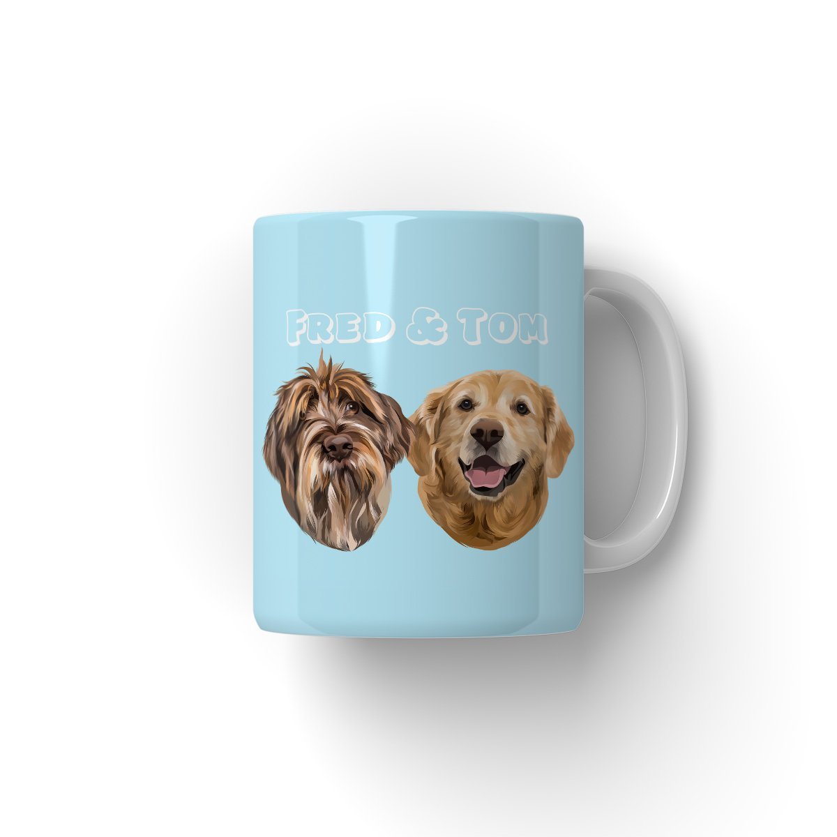 Pet Portraits | Modern: Custom Two Pet Coffee Mug | Paw & Glory