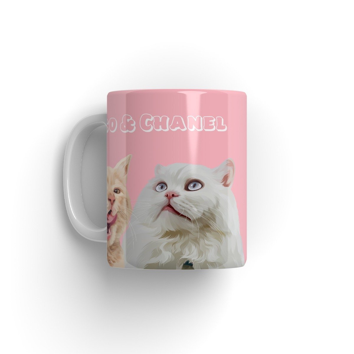Modern: Custom Two Pet Coffee Mug (Half Body) - Paw & Glory - Dog Portraits - Pet Portraits