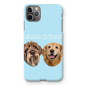 Modern: Custom Two Pet Phone Case - Paw & Glory - Dog Portraits - Pet Portraits
