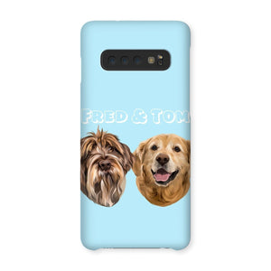 Modern: Custom Two Pet Phone Case - Paw & Glory - Dog Portraits - Pet Portraits