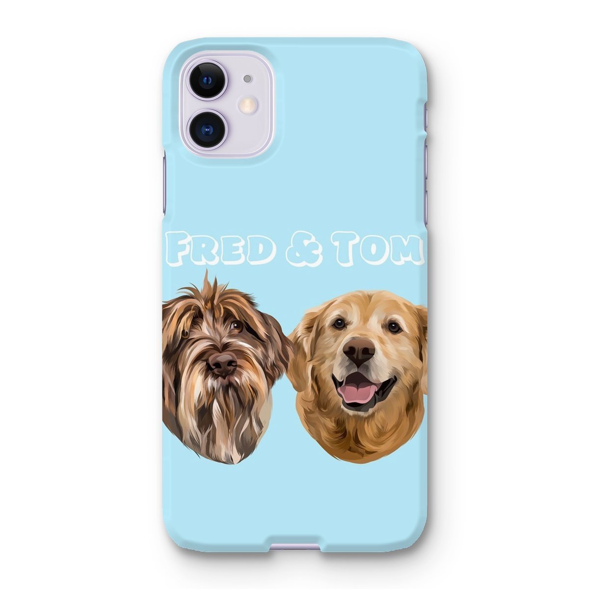 Modern: Custom Two Pet Phone Case - Paw & Glory - Dog Portraits - Pet Portraits
