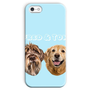 Modern: Custom Two Pet Phone Case - Paw & Glory - Dog Portraits - Pet Portraits