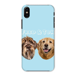 Modern: Custom Two Pet Phone Case - Paw & Glory - Dog Portraits - Pet Portraits