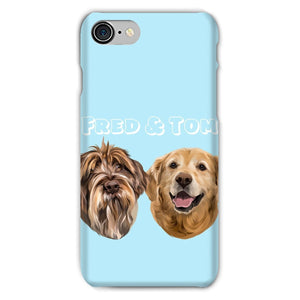 Modern: Custom Two Pet Phone Case - Paw & Glory - Dog Portraits - Pet Portraits