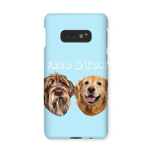Modern: Custom Two Pet Phone Case - Paw & Glory - Dog Portraits - Pet Portraits