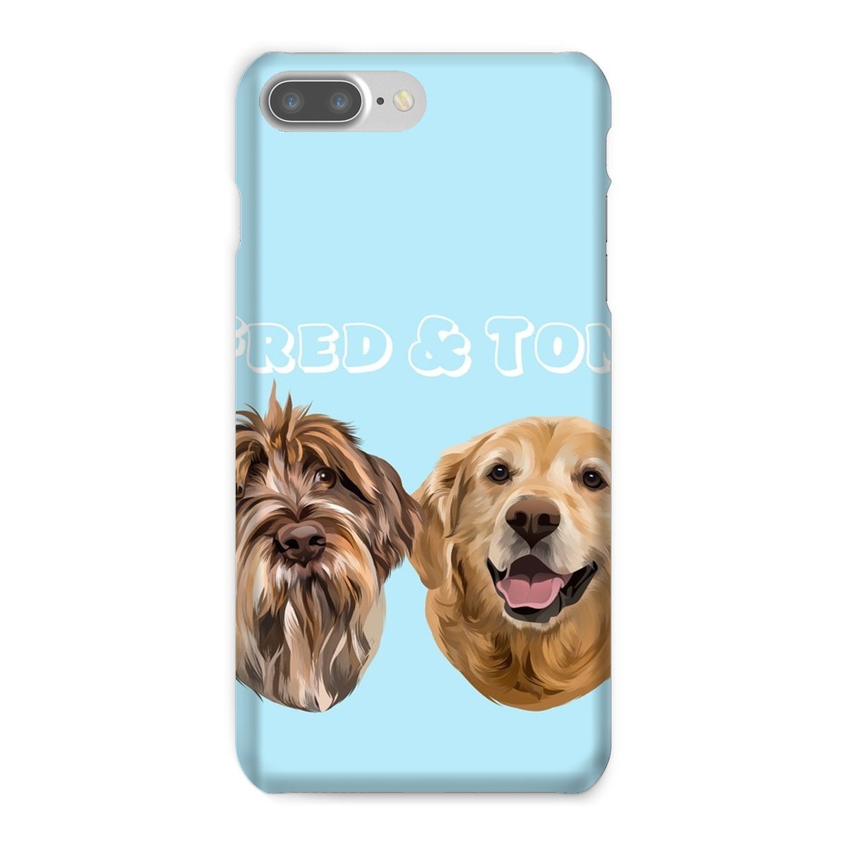 Modern: Custom Two Pet Phone Case - Paw & Glory - Dog Portraits - Pet Portraits