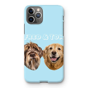 Modern: Custom Two Pet Phone Case - Paw & Glory - Dog Portraits - Pet Portraits