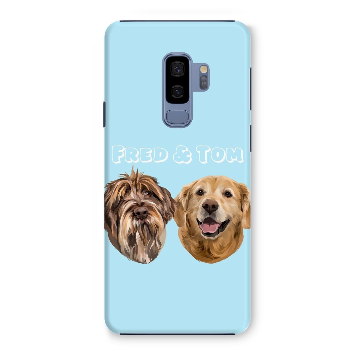 Modern: Custom Two Pet Phone Case - Paw & Glory - Dog Portraits - Pet Portraits