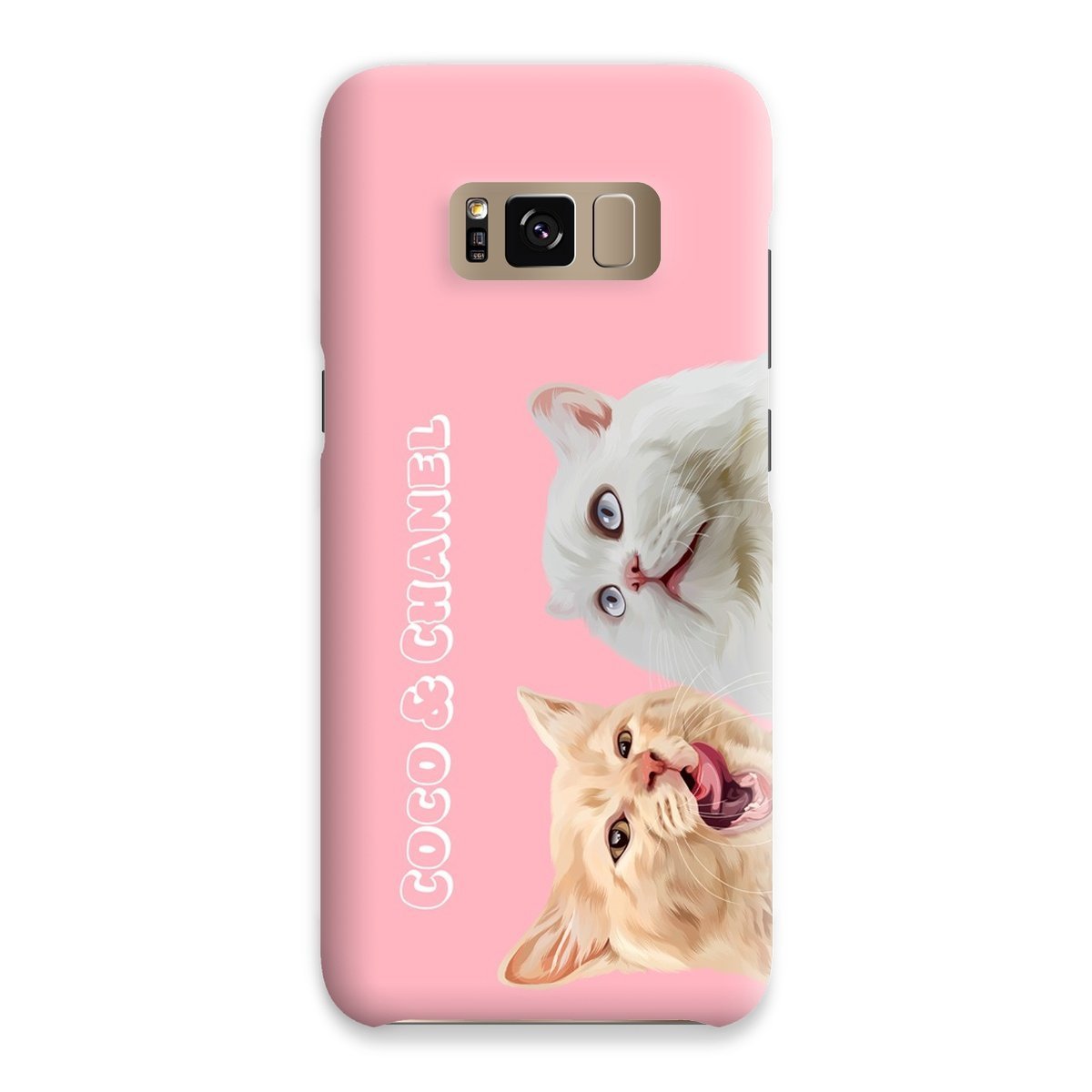 Modern: Custom Two Pet Phone Case (Half Body) - Paw & Glory - Dog Portraits - Pet Portraits