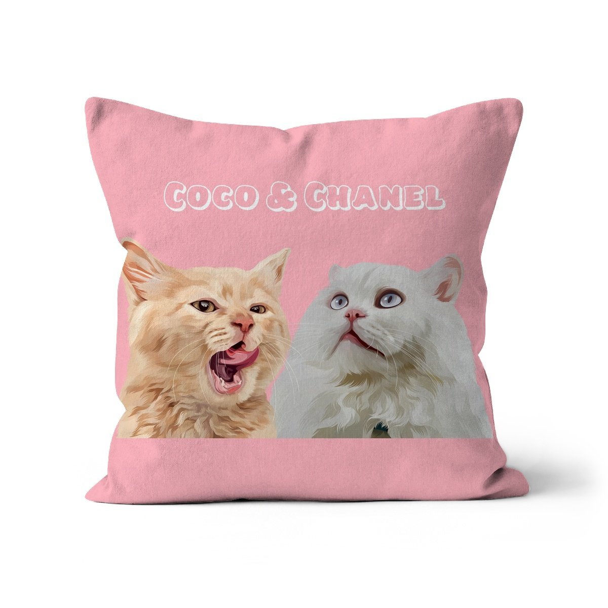 Pet Portraits | Modern: Custom Two Pet Pillow (Half Body) | Paw & Glory