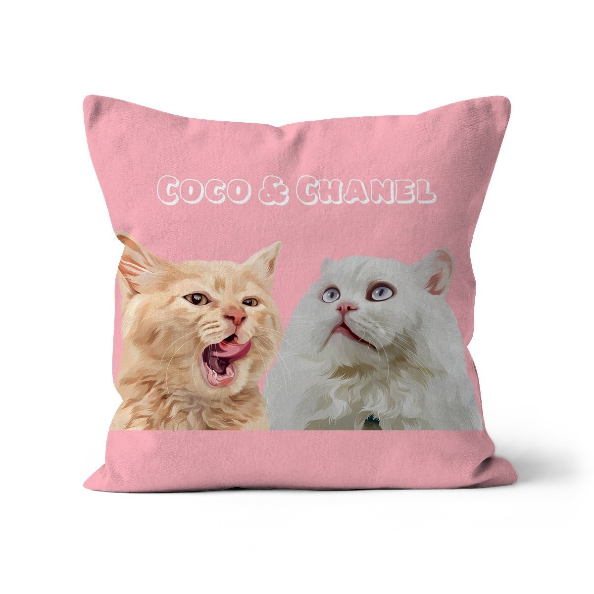 Pet Portraits | Modern: Custom Two Pet Pillow (Half Body) | Paw & Glory