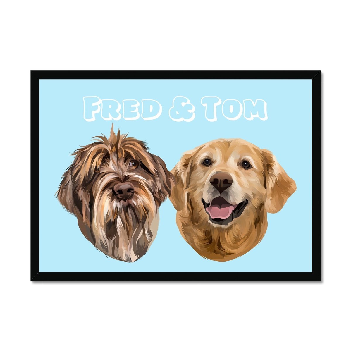 Pet Portraits | Modern: Custom Two Pet Portrait | Paw & Glory