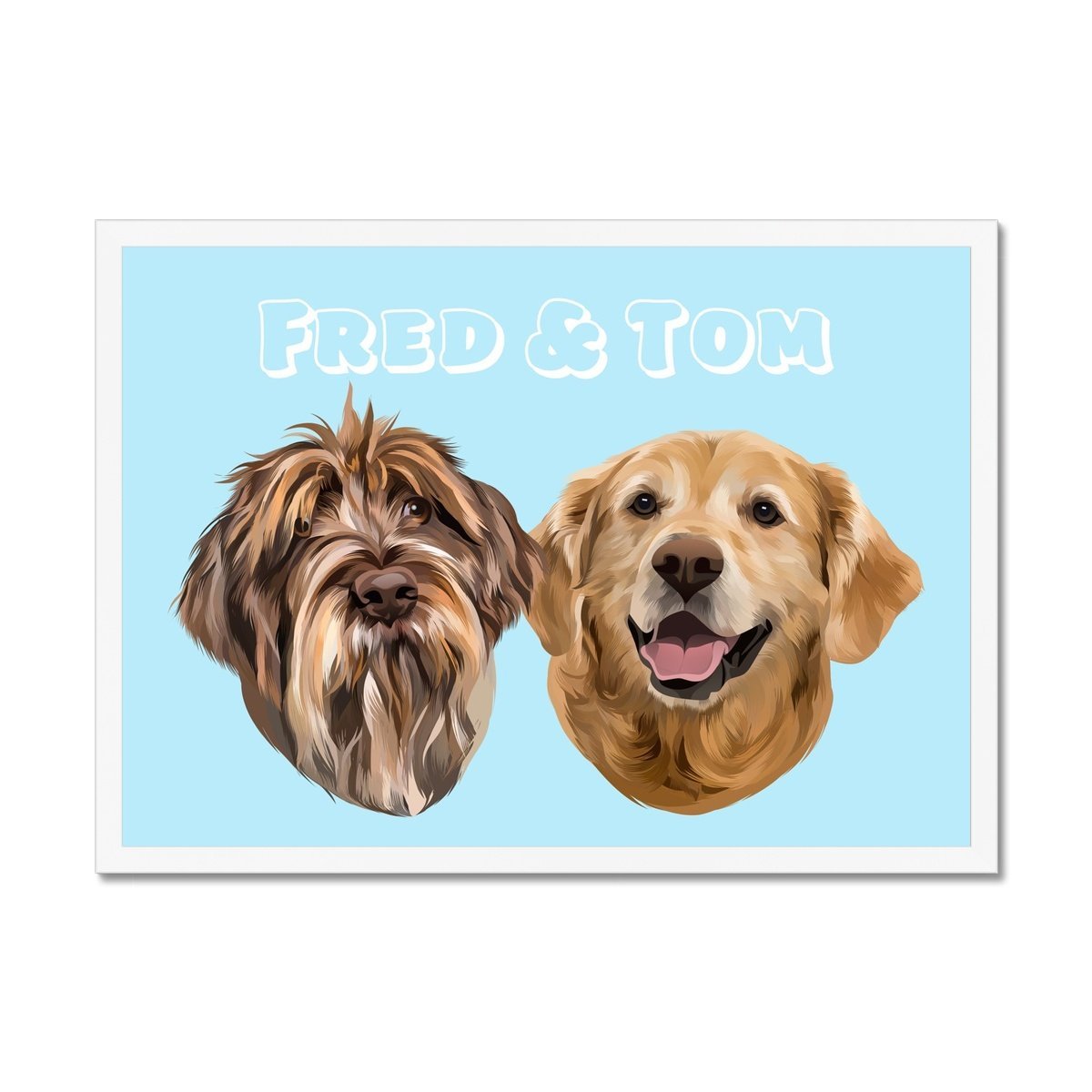 Modern: Custom Two Pet Portrait - Paw & Glory - Dog Portraits - Pet Portraits