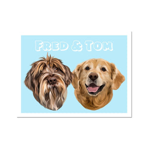 Modern: Custom Two Pet Portrait - Paw & Glory - Dog Portraits - Pet Portraits