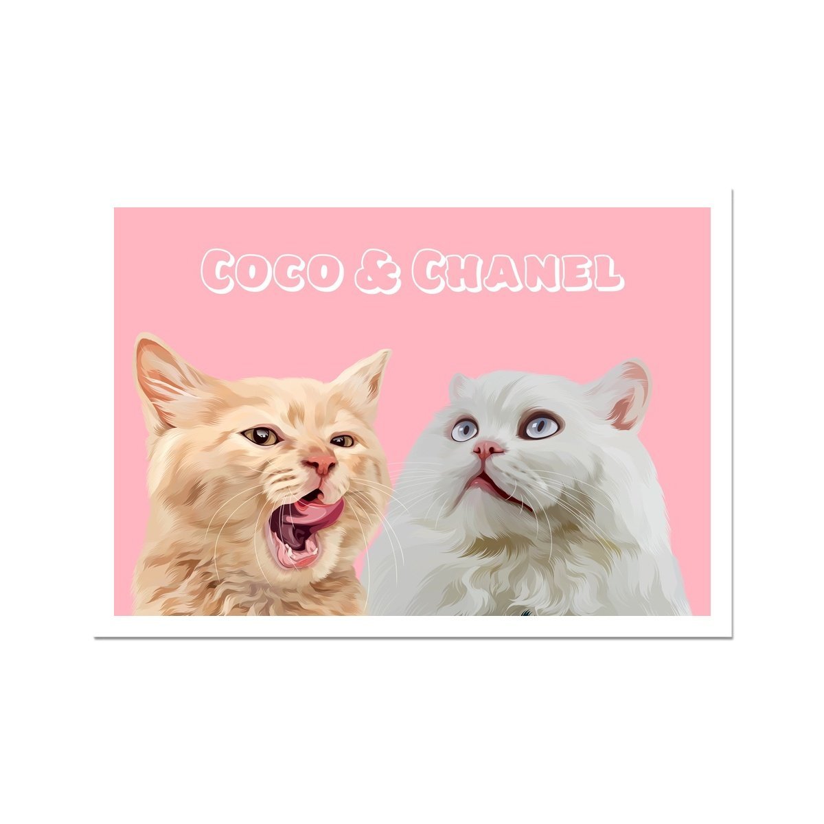 Pet Portraits | Modern: Custom Two Pet Portrait (Half Body) | Paw & Glory