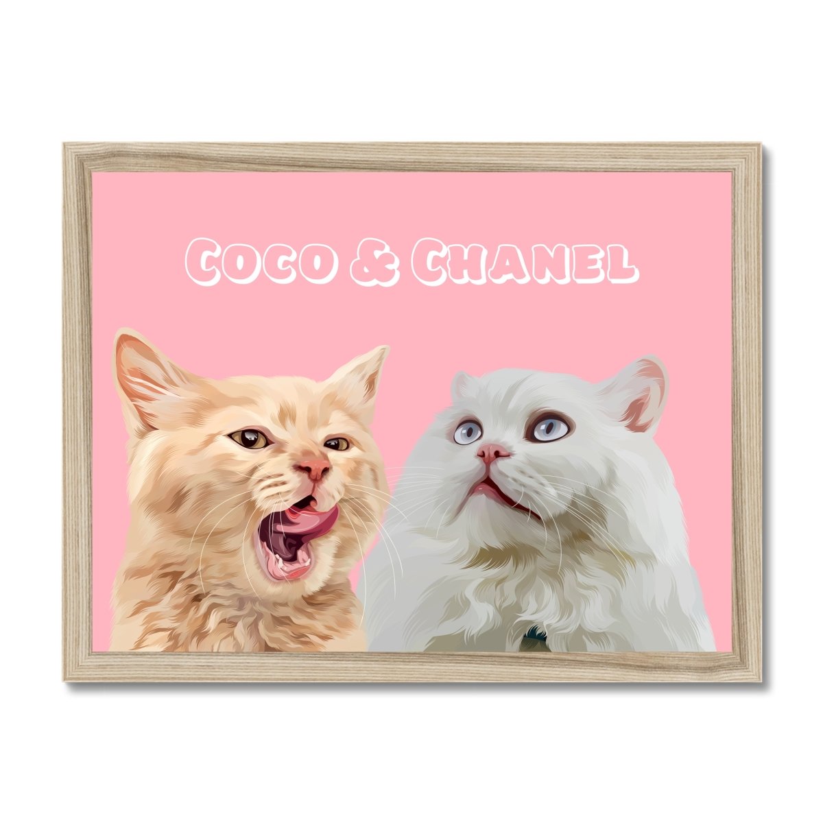 Pet Portraits | Modern: Custom Two Pet Portrait (Half Body) | Paw & Glory