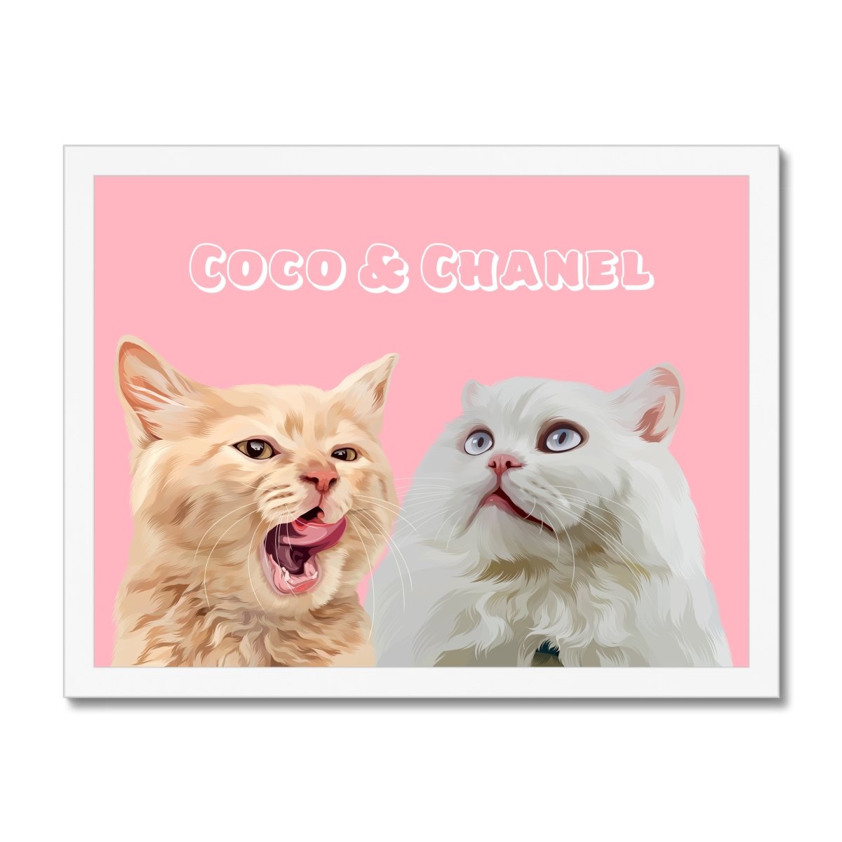 Pet Portraits | Modern: Custom Two Pet Portrait (Half Body) | Paw & Glory