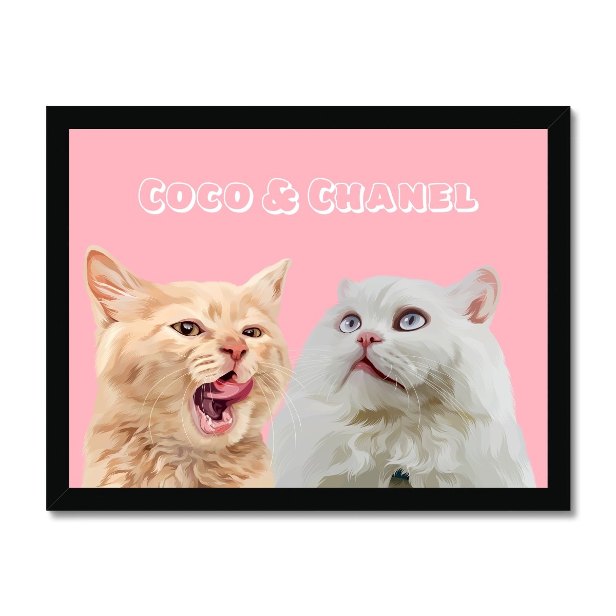 Modern: Custom Two Pet Portrait (Half Body) - Paw & Glory - Dog Portraits - Pet Portraits