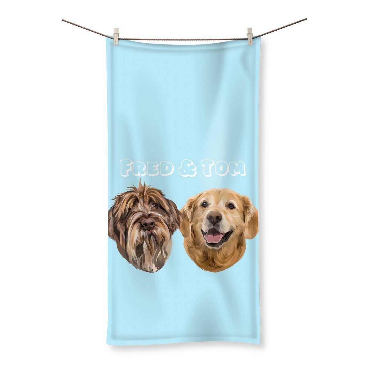 Pet Portraits | Modern: Custom Two Pet Towel | Paw & Glory