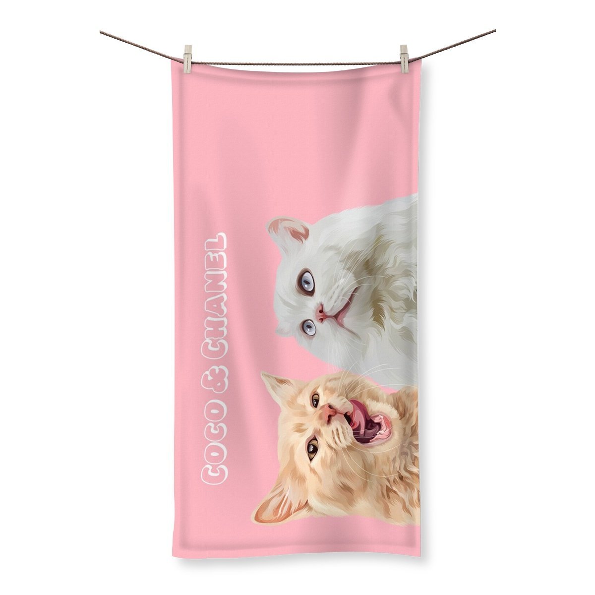 Pet Portraits | Modern: Custom Two Pet Towel (Half Body) | Paw & Glory