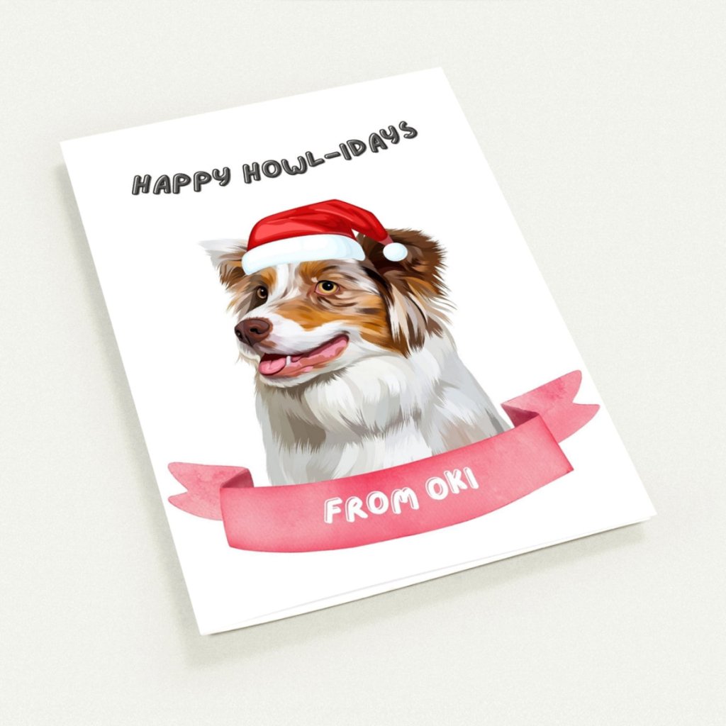 Modern Happy Howlidays Christmas Cards - Paw & Glory - Dog Portraits - Pet Portraits