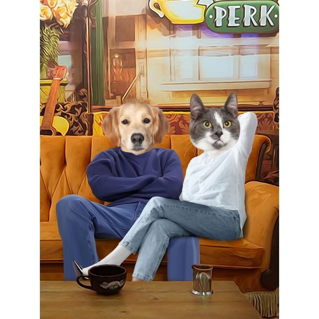 Pet Portraits | Monica & Chandler (Friends Inspired): Custom Digital Download Pet Portrait | Paw & Glory