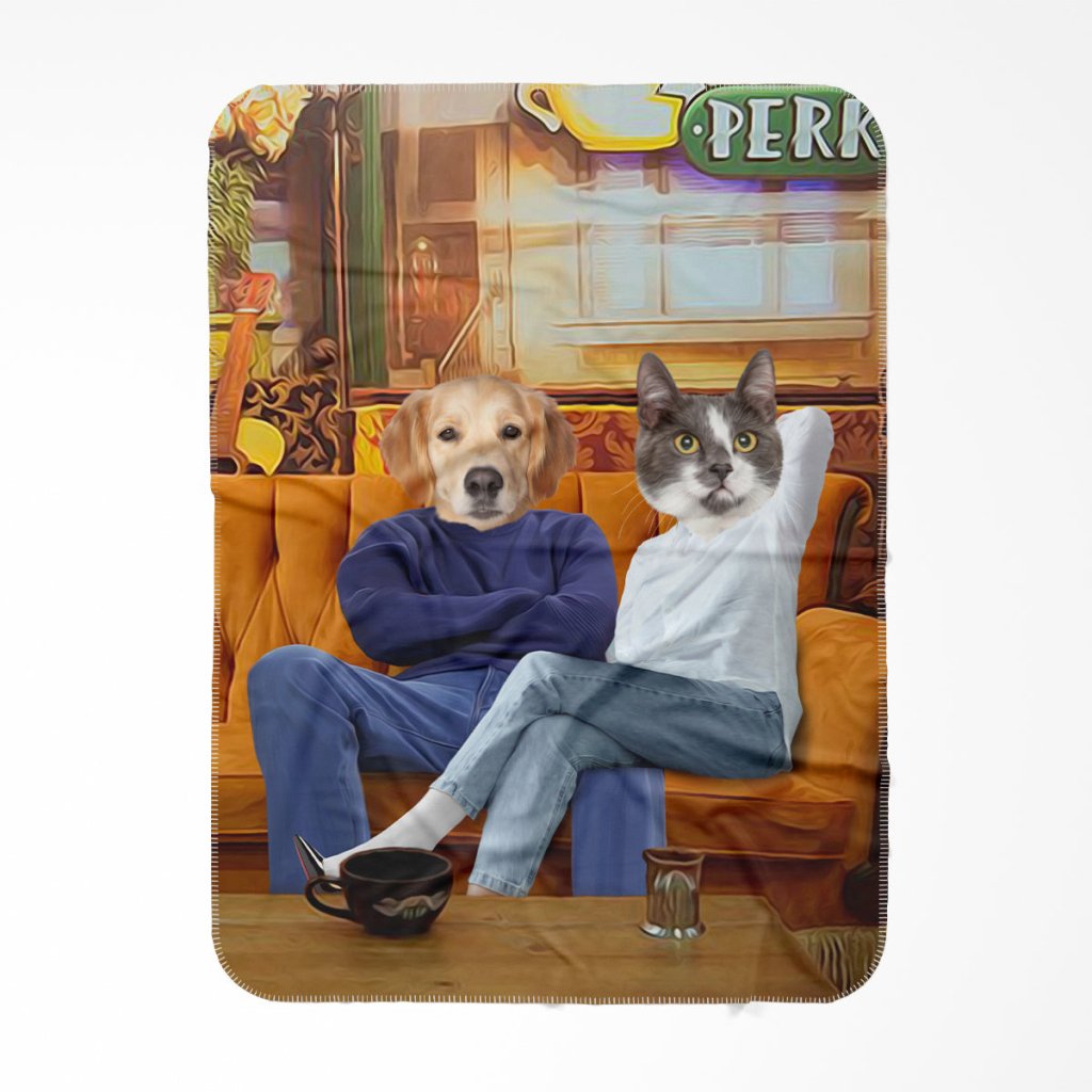 Monica & Chandler (Friends Inspired): Custom Pet Blanket - Paw & Glory - Dog Portraits - Pet Portraits