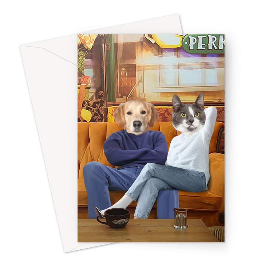 Pet Portraits | Monica & Chandler (Friends Inspired): Custom Pet Greeting Card | Paw & Glory