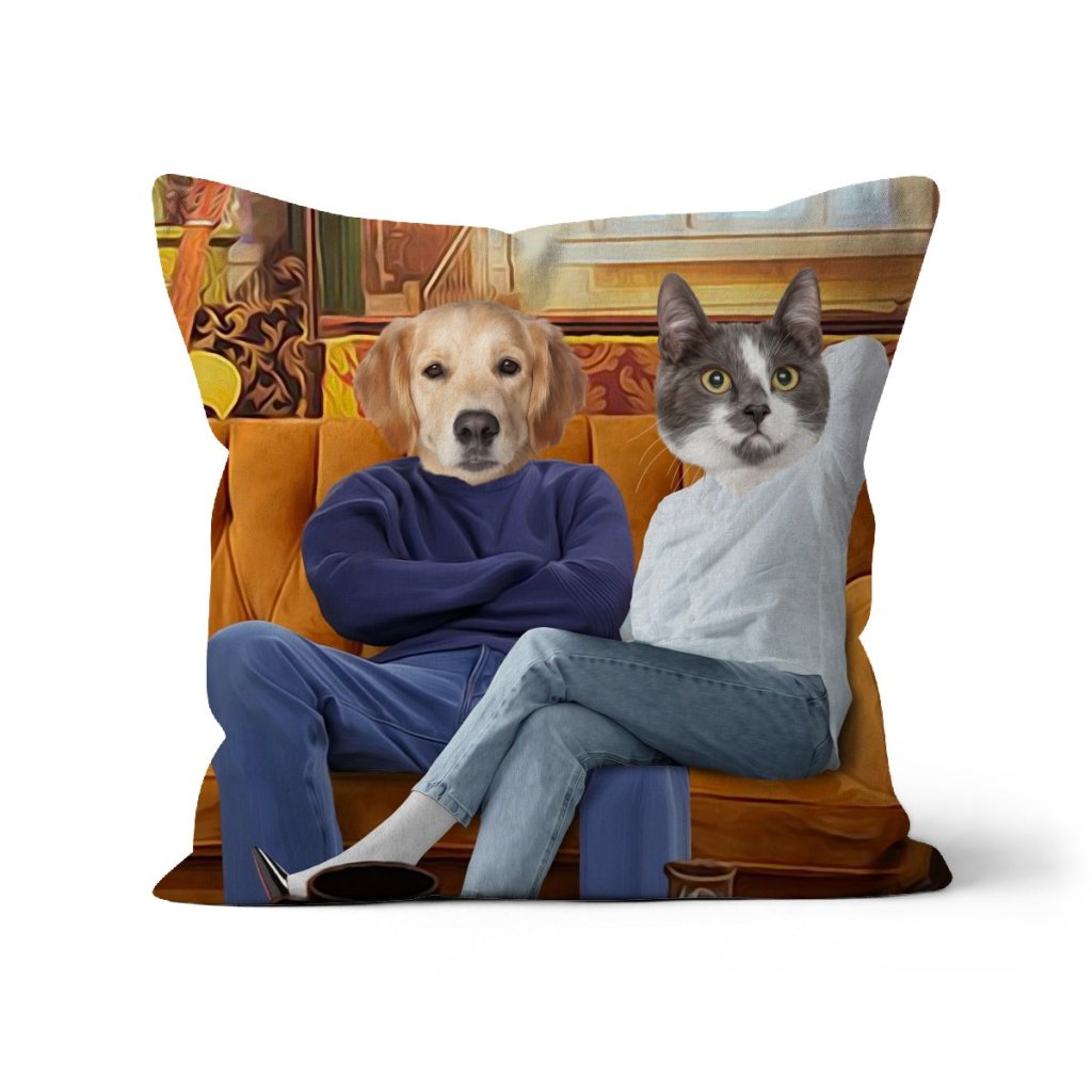 Pet Portraits | Monica & Chandler (Friends Inspired): Custom Pet Pillow | Paw & Glory