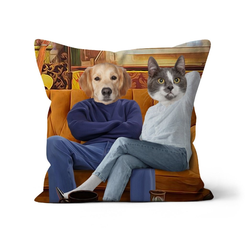 Monica & Chandler (Friends Inspired): Custom Pet Pillow - Paw & Glory - Dog Portraits - Pet Portraits