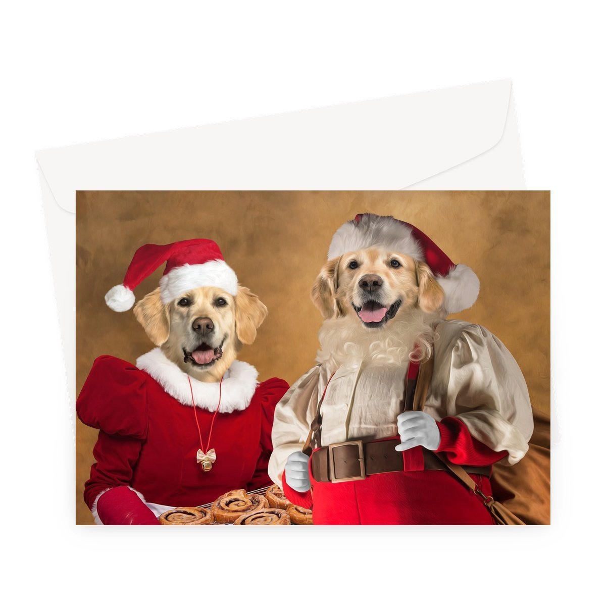 Pet Portraits | Mr & Mrs Claus: Custom Pet Greeting Card | Paw & Glory