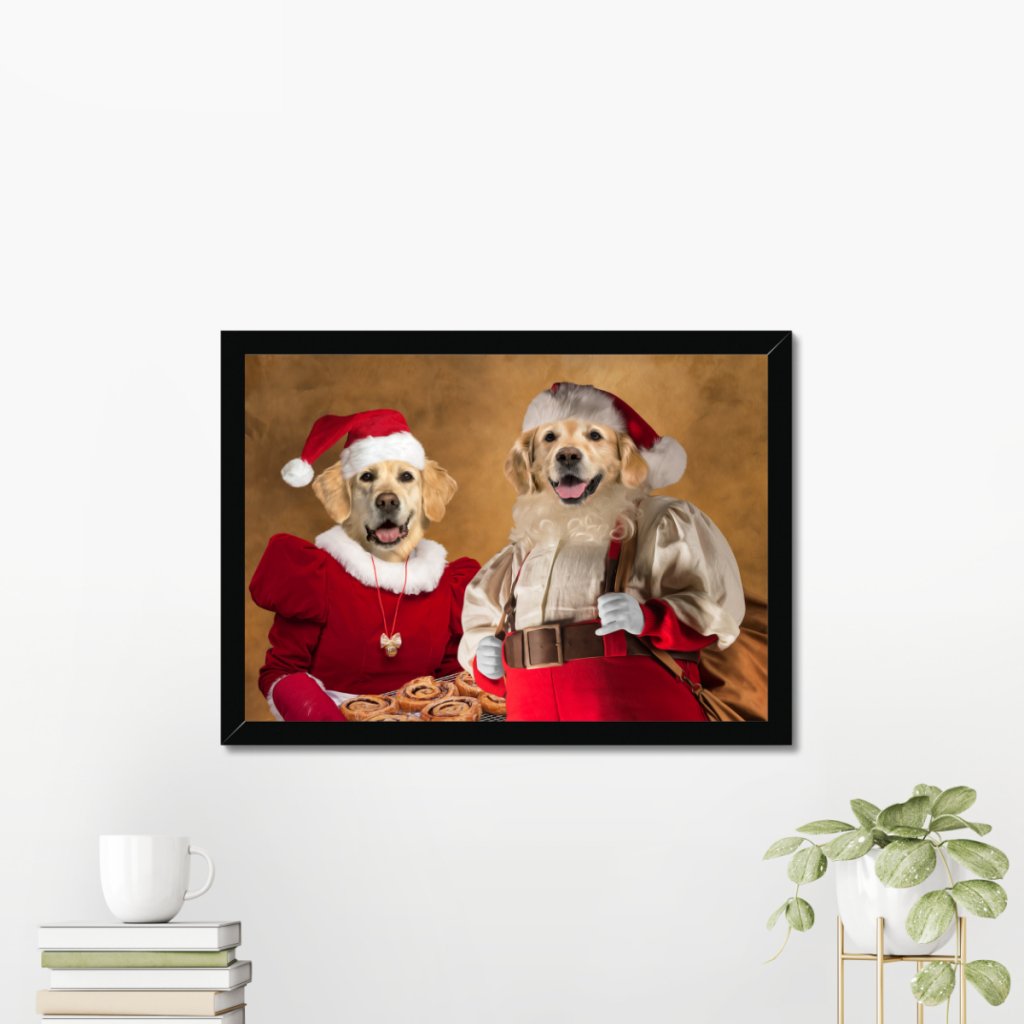 Pet Portraits | Mr & Mrs Claus: Custom Pet Portrait | Paw & Glory