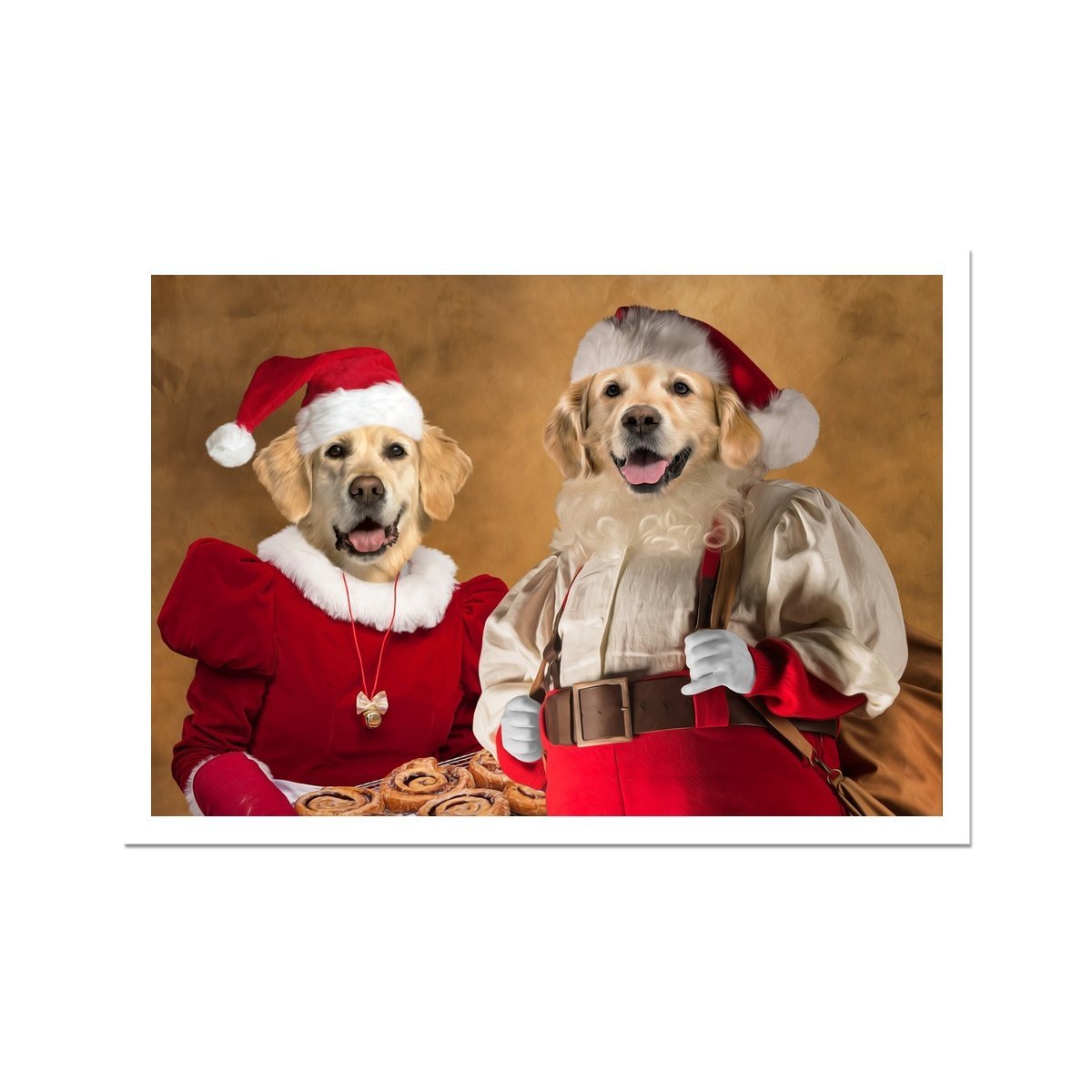 Pet Portraits | Mr & Mrs Claus: Custom Pet Poster | Paw & Glory