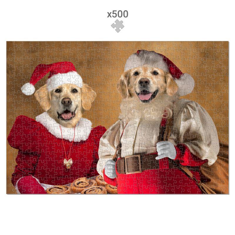 Pet Portraits | Mr & Mrs Claus: Custom Pet Puzzle | Paw & Glory