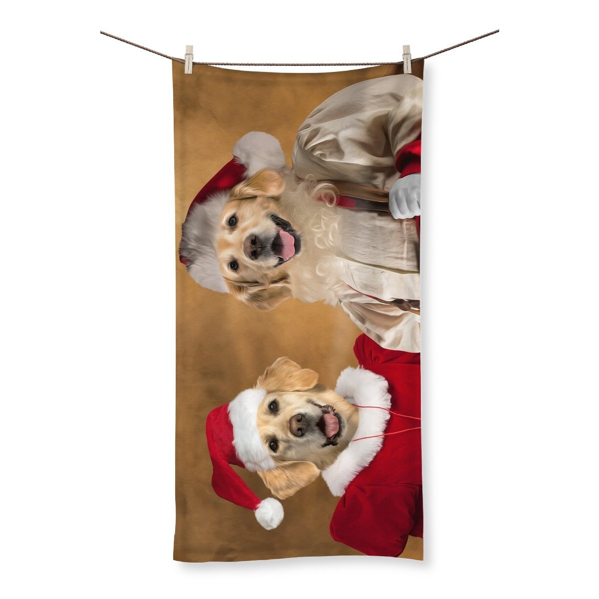 Pet Portraits | Mr & Mrs Claus: Custom Pet Towel | Paw & Glory