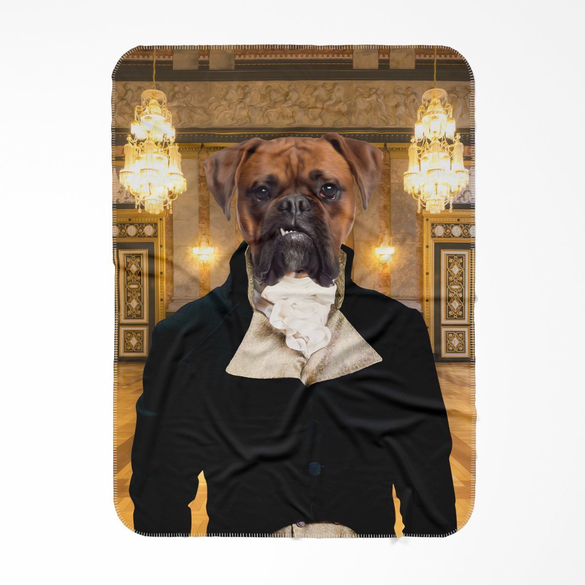 Pet Portraits | Mr Warleggan (Poldark Inspired): Custom Pet Blanket | Paw & Glory