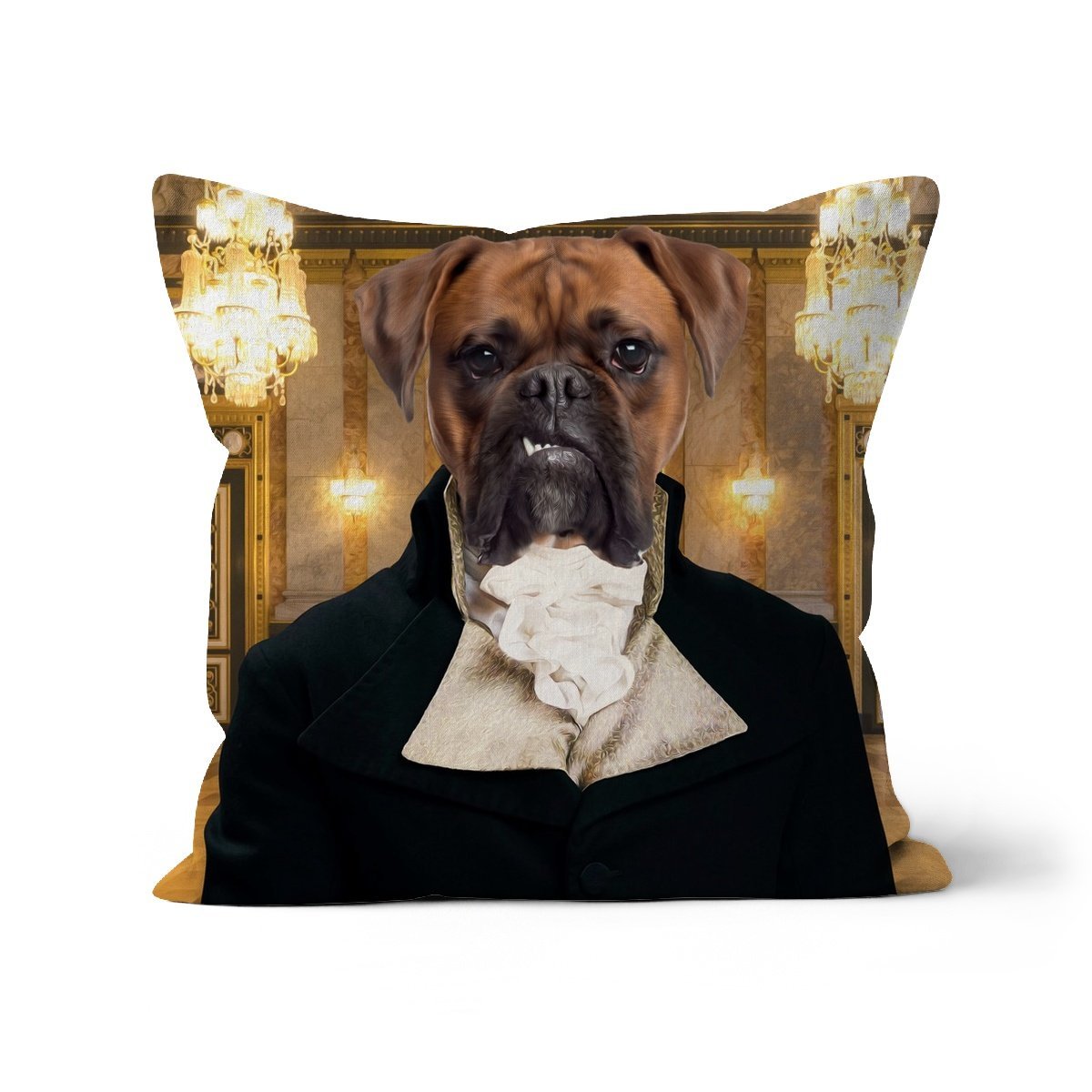 Pet Portraits | Mr Warleggan (Poldark Inspired): Custom Pet Pillow | Paw & Glory