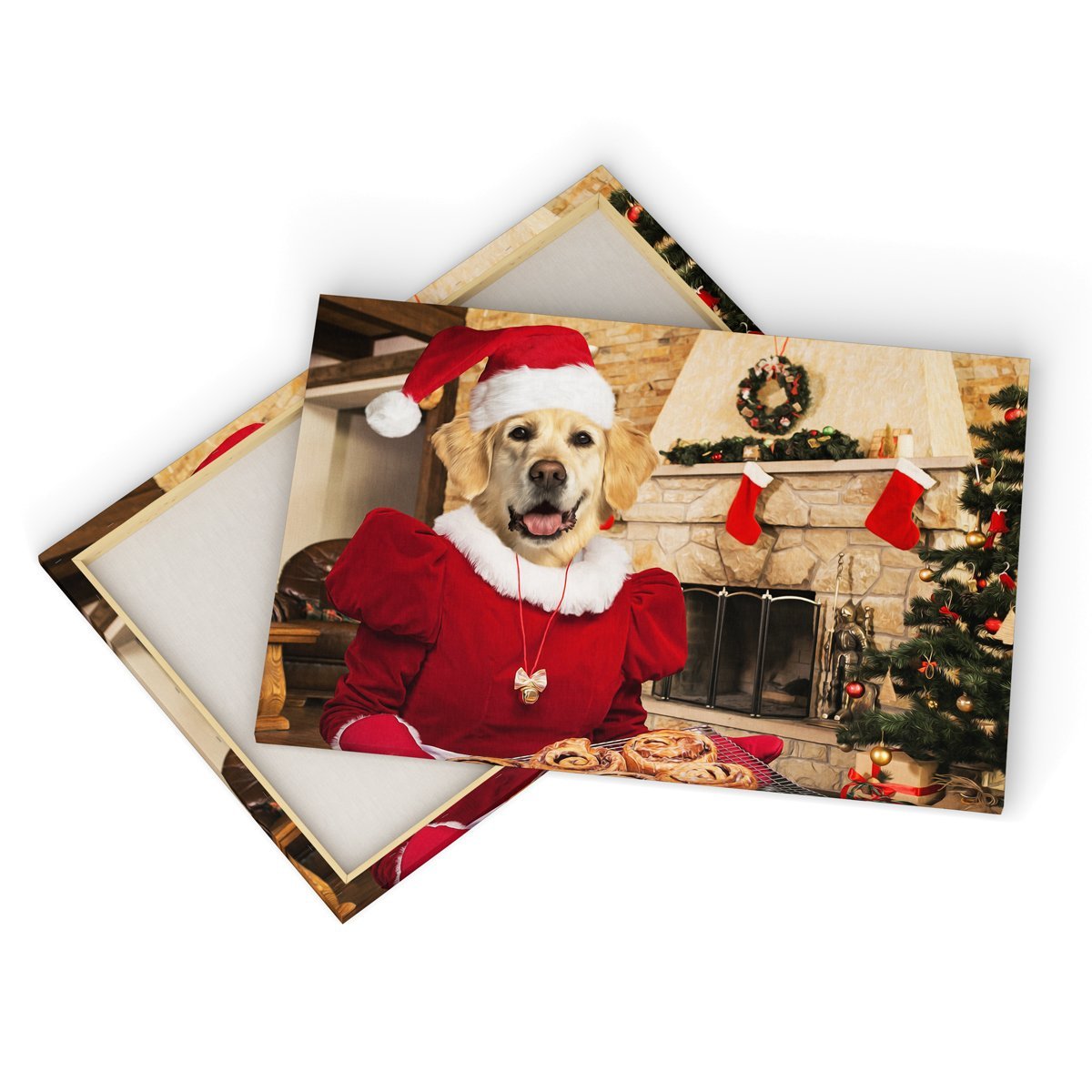 Pet Portraits | Mrs Claus: Custom Pet Canvas | Paw & Glory