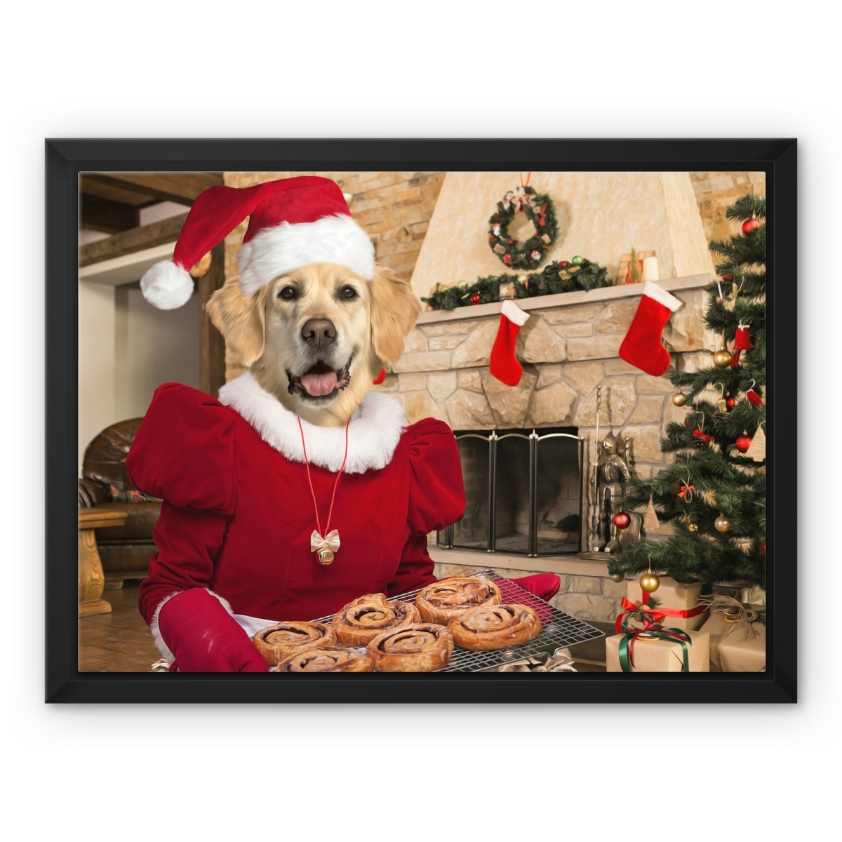Pet Portraits | Mrs Claus: Custom Pet Canvas | Paw & Glory