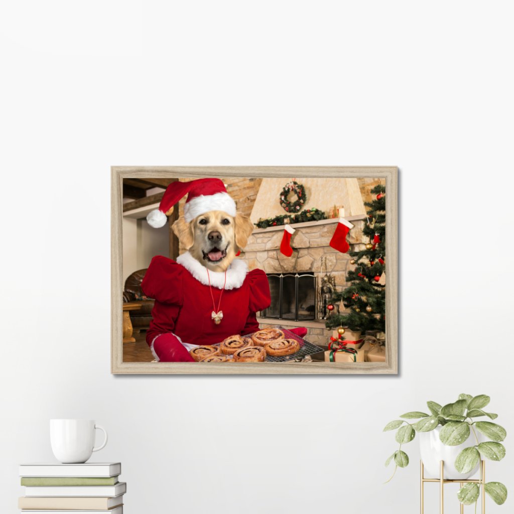 Mrs Claus: Custom Pet Portrait - Paw & Glory - Dog Portraits - Pet Portraits