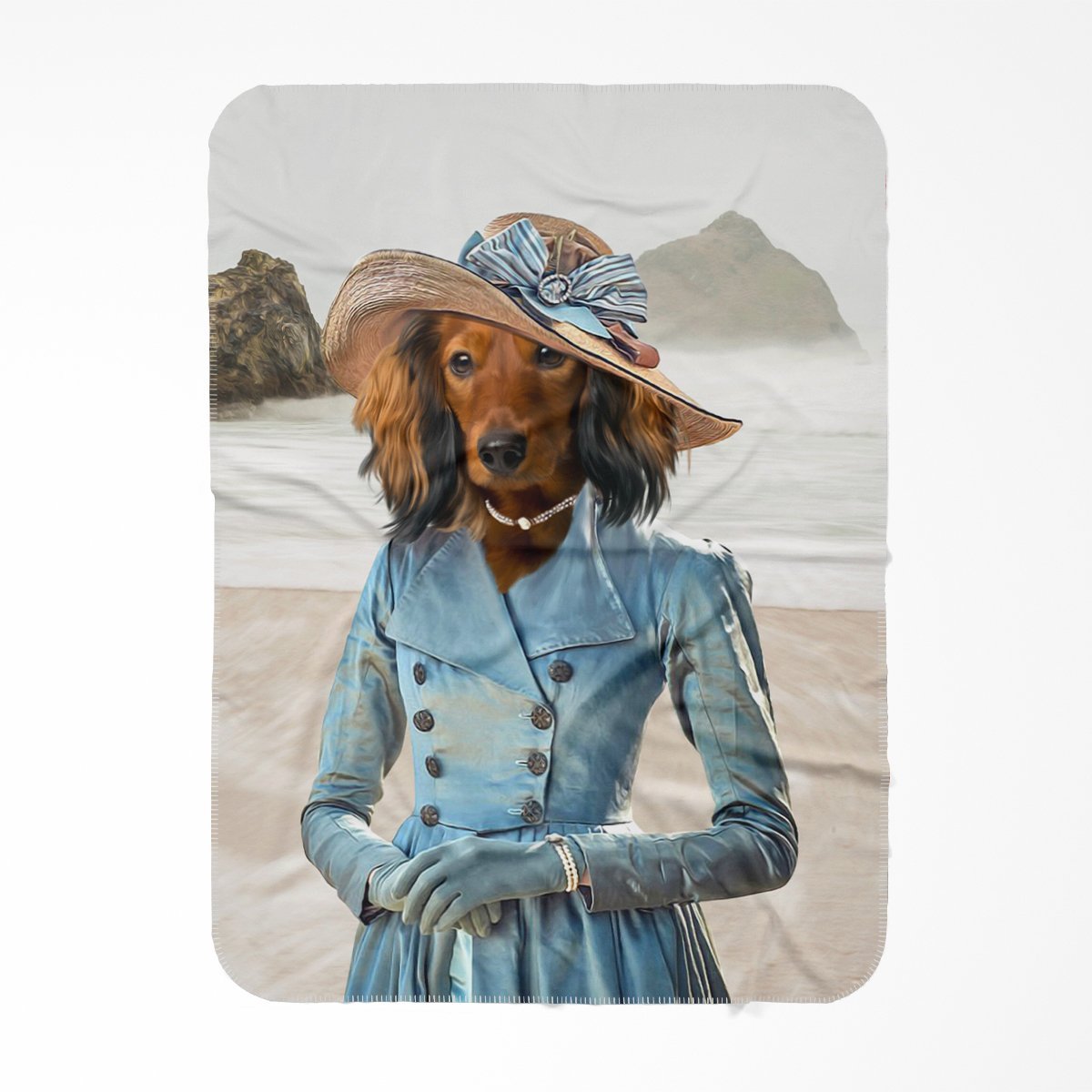 Pet Portraits | Mrs Warleggan (Poldark Inspired): Custom Pet Blanket | Paw & Glory