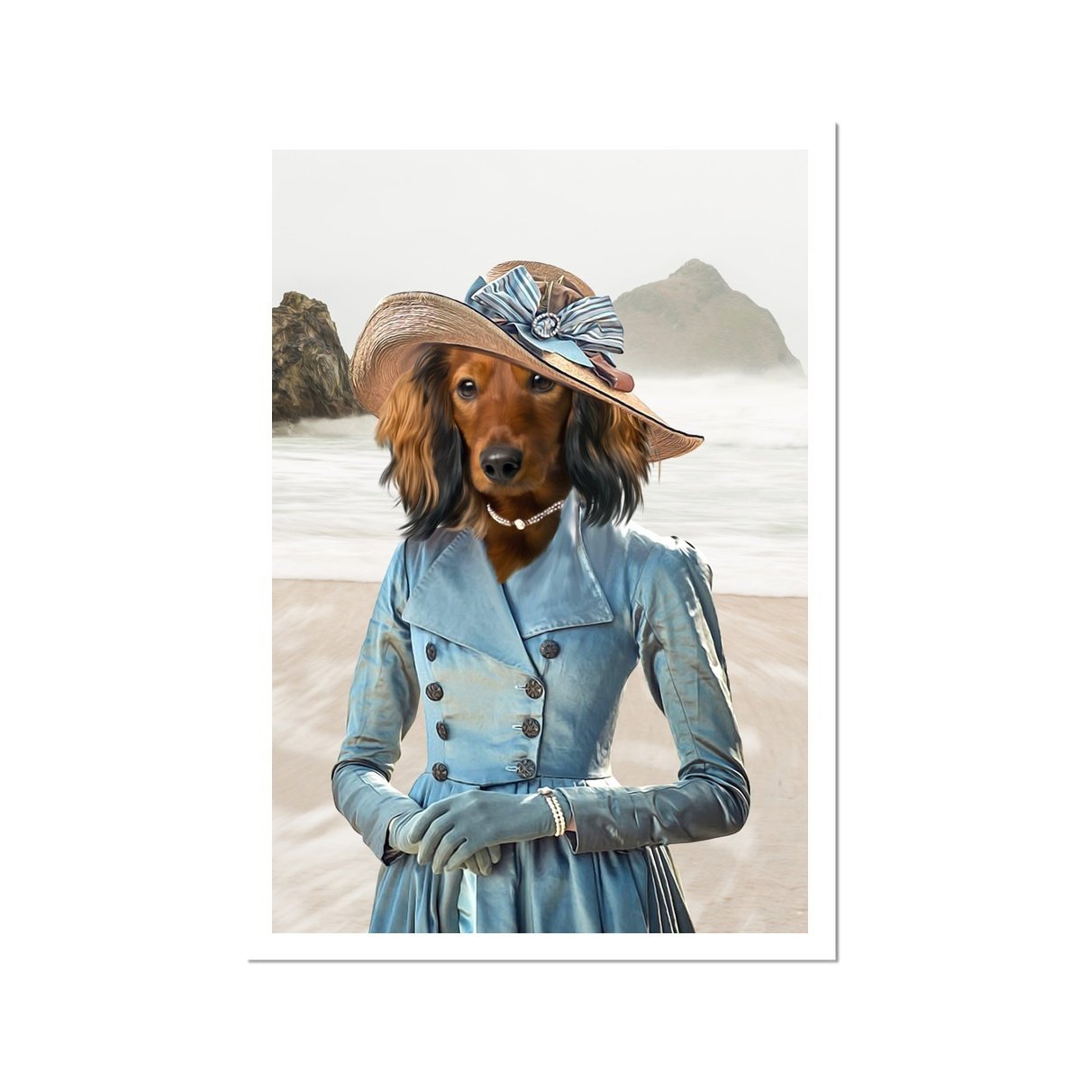 Pet Portraits | Mrs Warleggan (Poldark Inspired): Custom Pet Poster | Paw & Glory