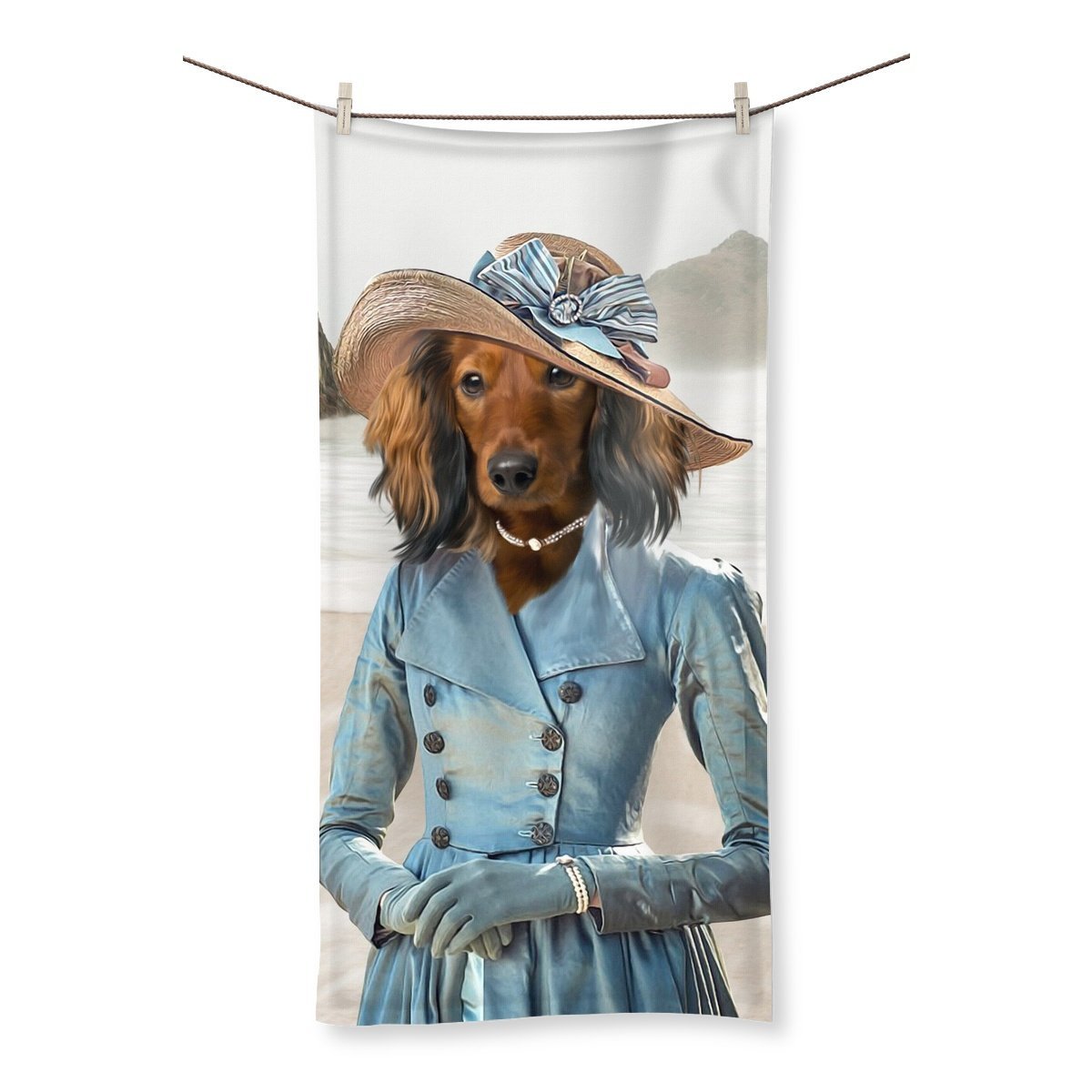 Pet Portraits | Mrs Warleggan (Poldark Inspired): Custom Pet Towel | Paw & Glory