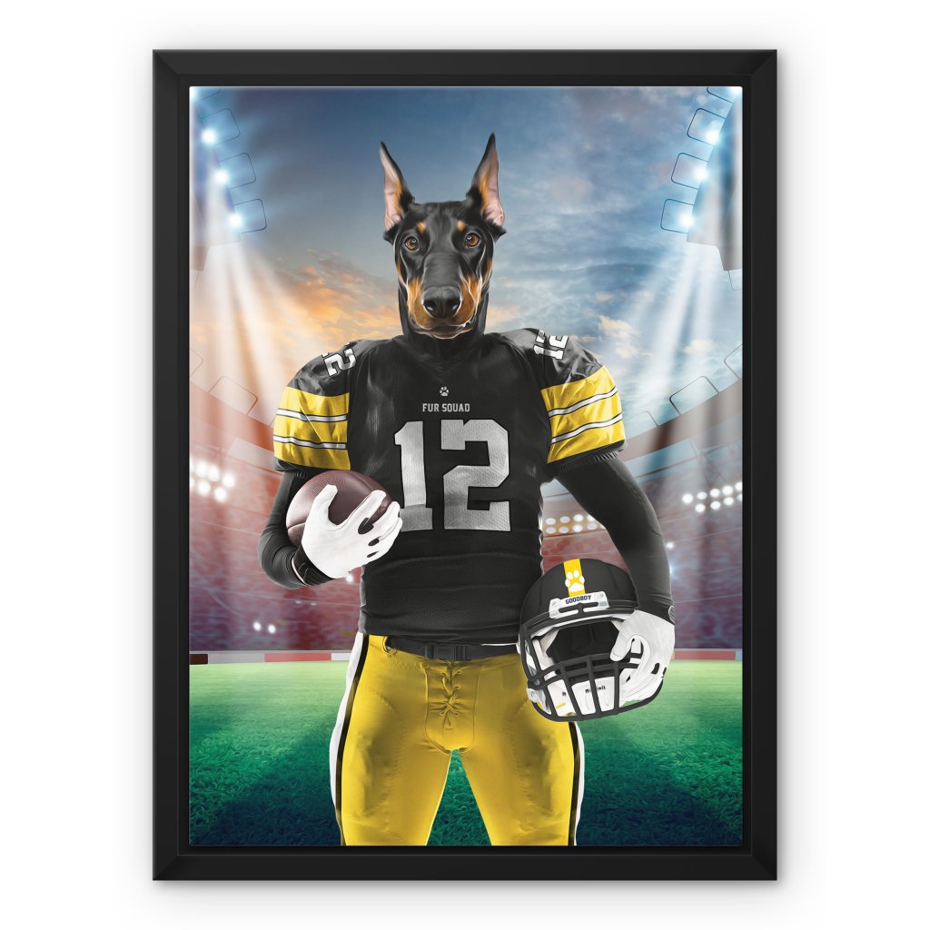Pet Portraits | Muttsburgh Steeler: Custom Pet Canvas | Paw & Glory