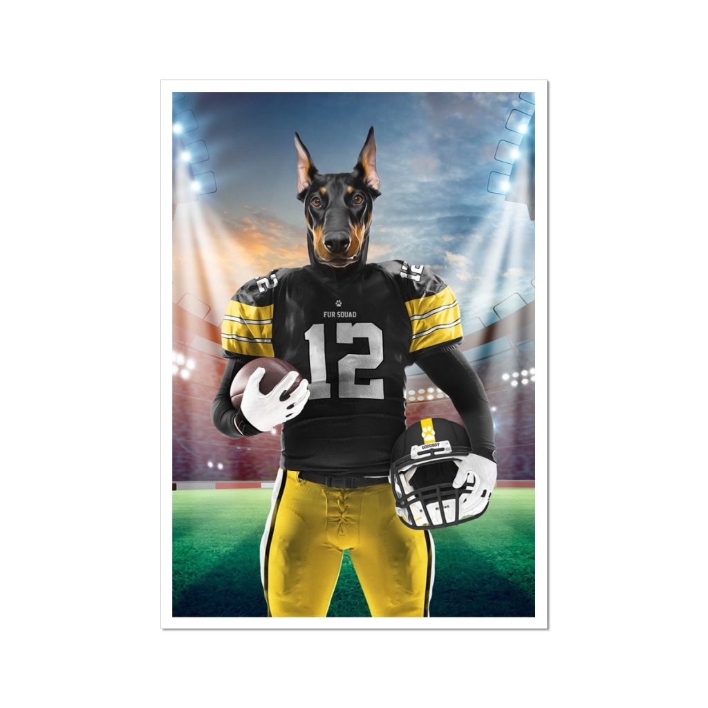 Pet Portraits | Muttsburgh Steeler: Custom Pet Poster | Paw & Glory