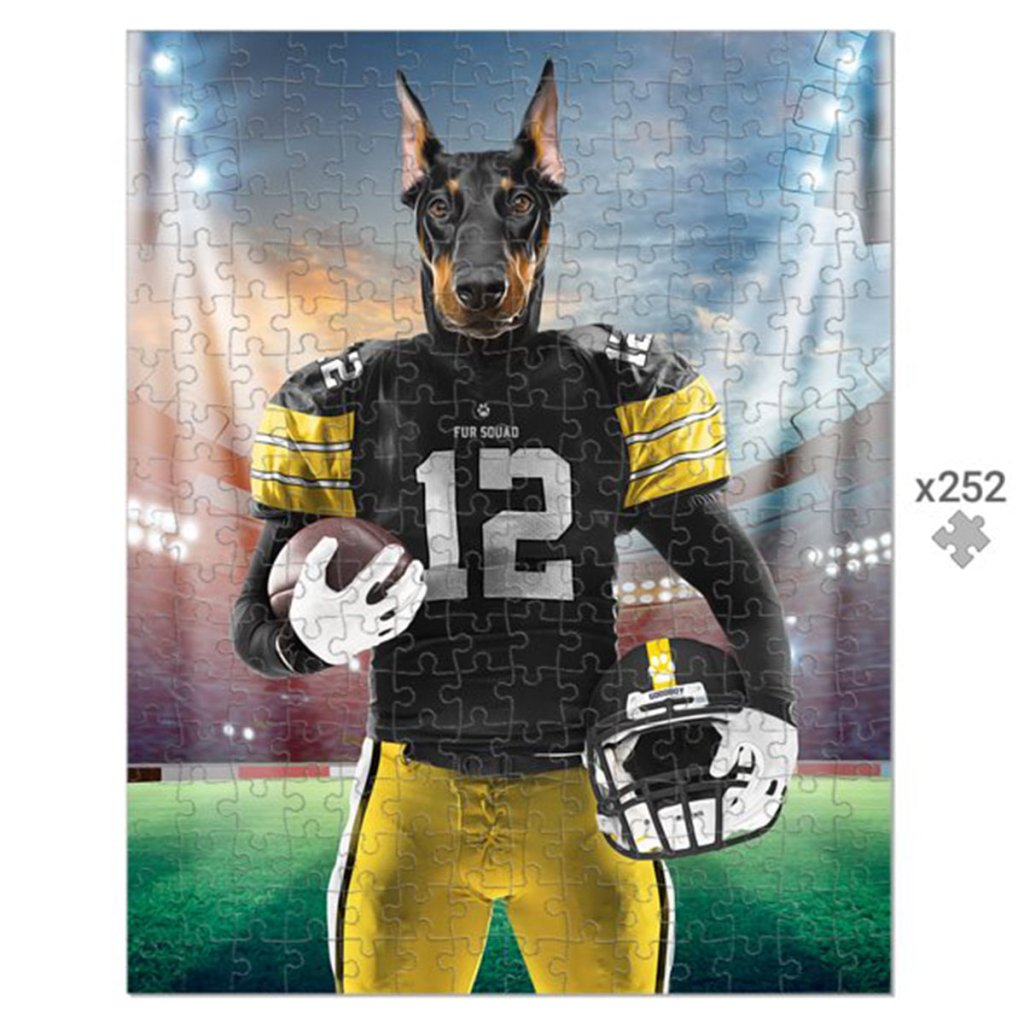 Pet Portraits | Muttsburgh Steeler: Custom Pet Puzzle | Paw & Glory