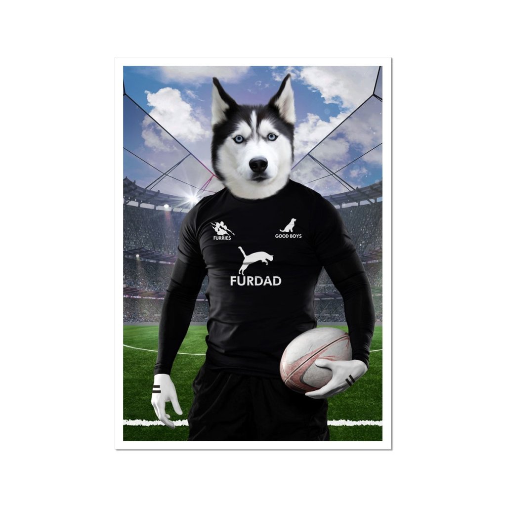 New Zealand Rugby Team: Custom Pet Poster - Paw & Glory - Dog Portraits - Pet Portraits
