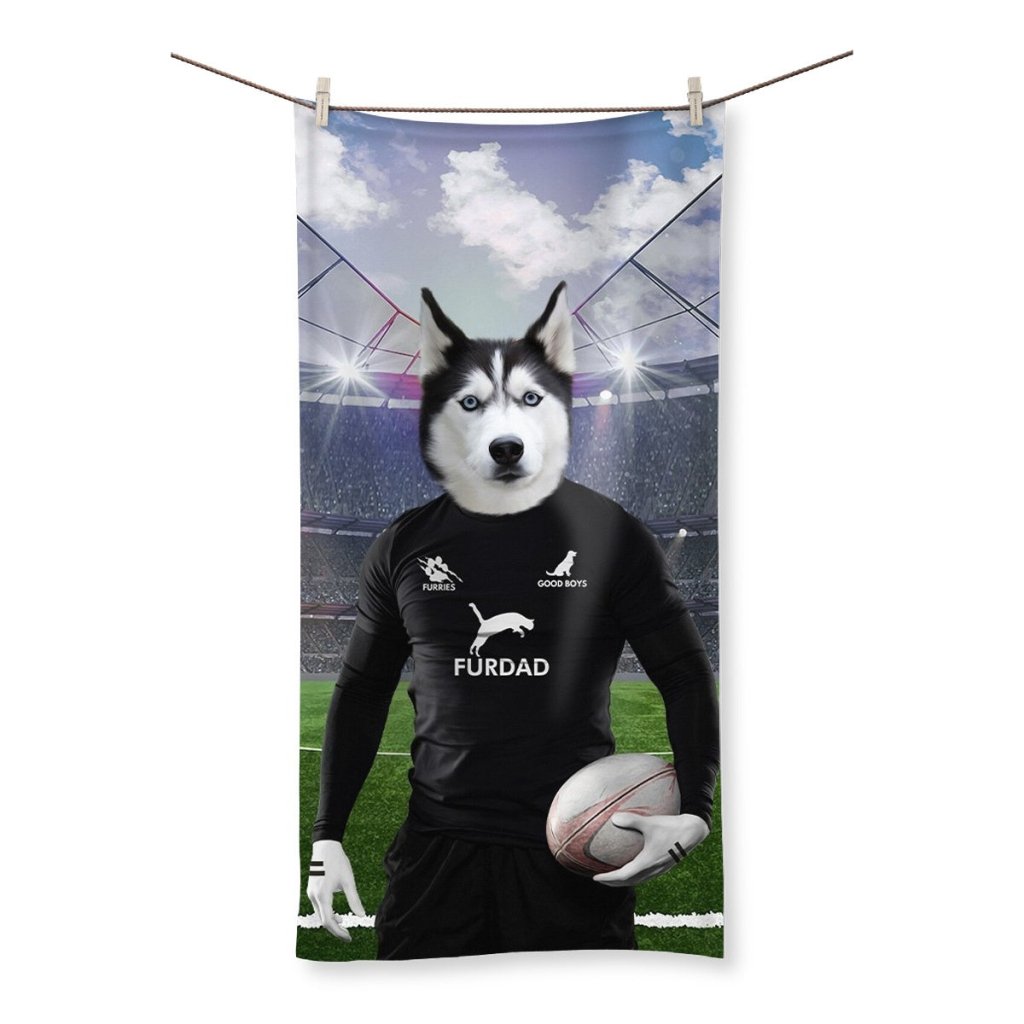 Pet Portraits | New Zealand Rugby Team: Custom Pet Towel | Paw & Glory